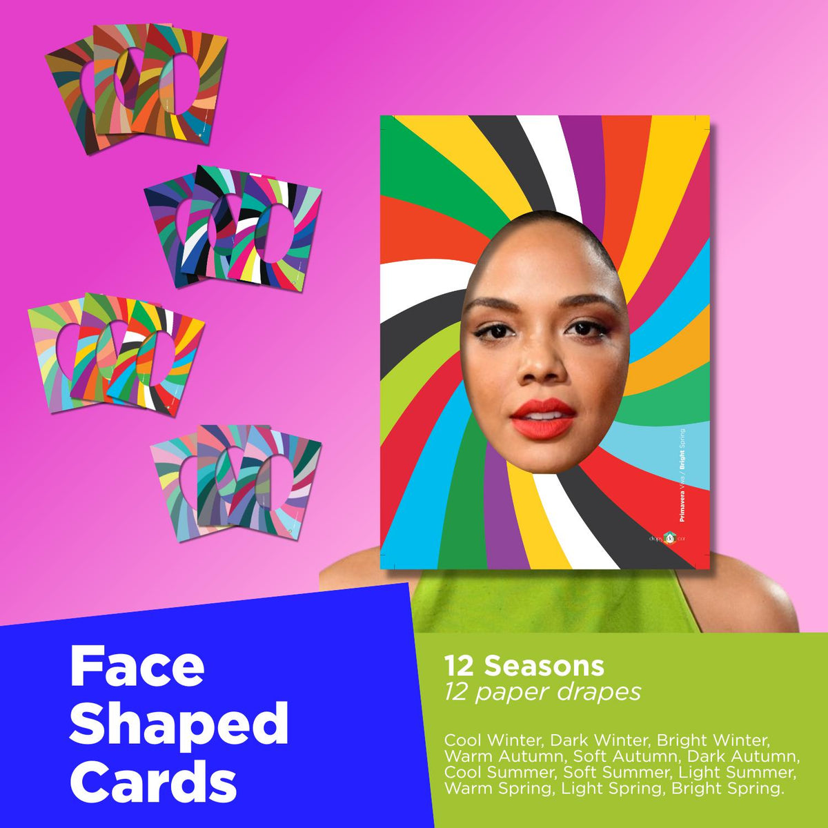 Face Shaped Cards - 12 Seasons Set
