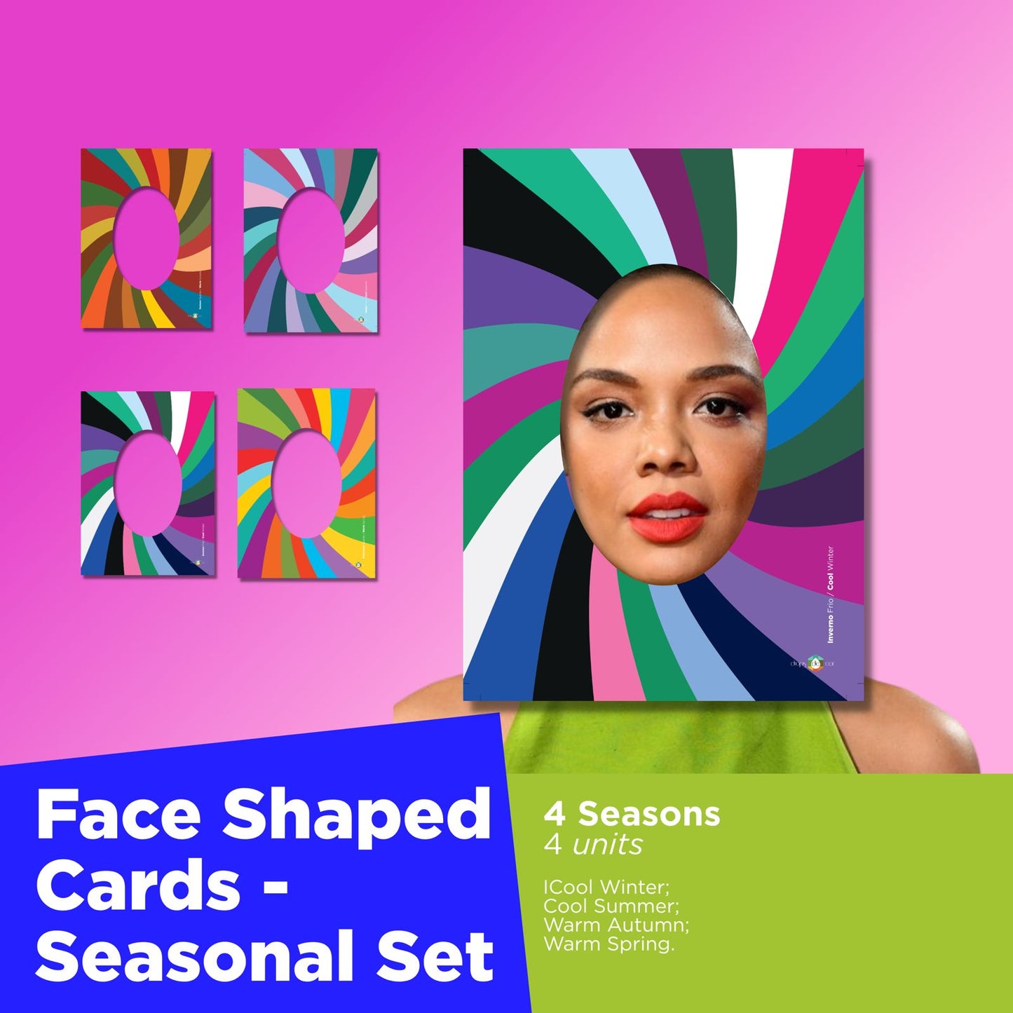 Face Shaped Cards - 4 Seasons Set