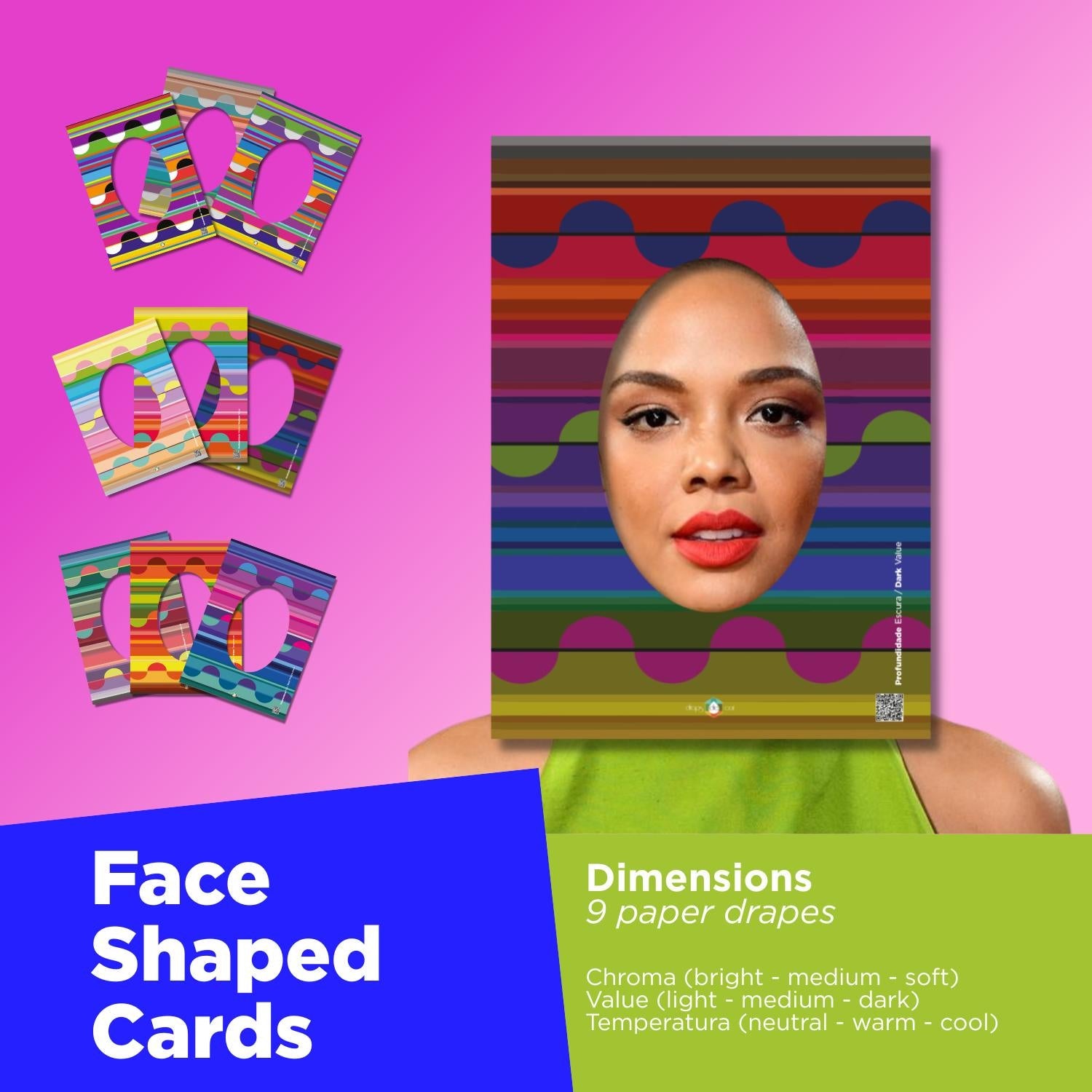 Face Shaped Cards - Dimensions