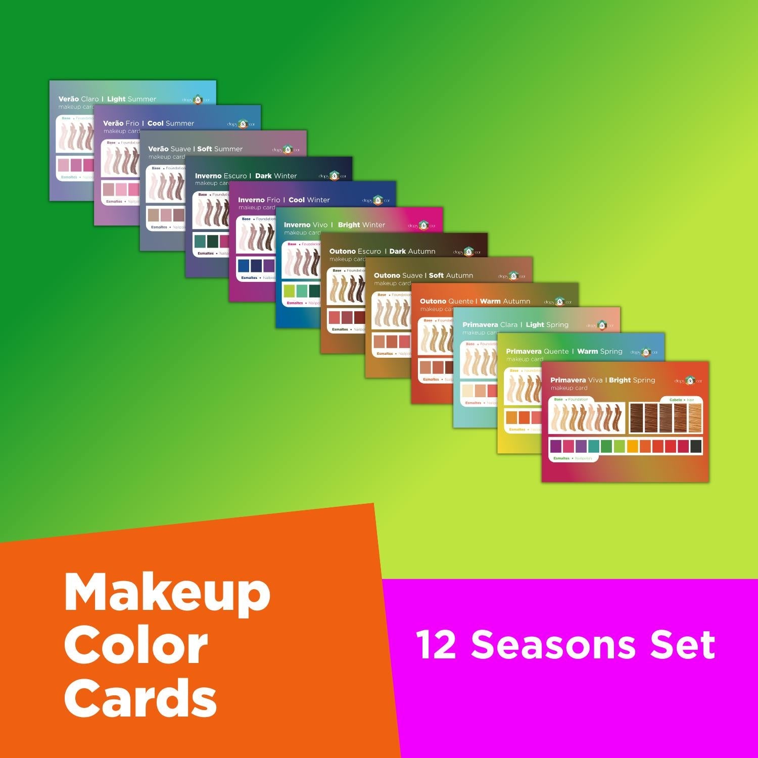 Makeup Color Cards - 12 Seasons Kit