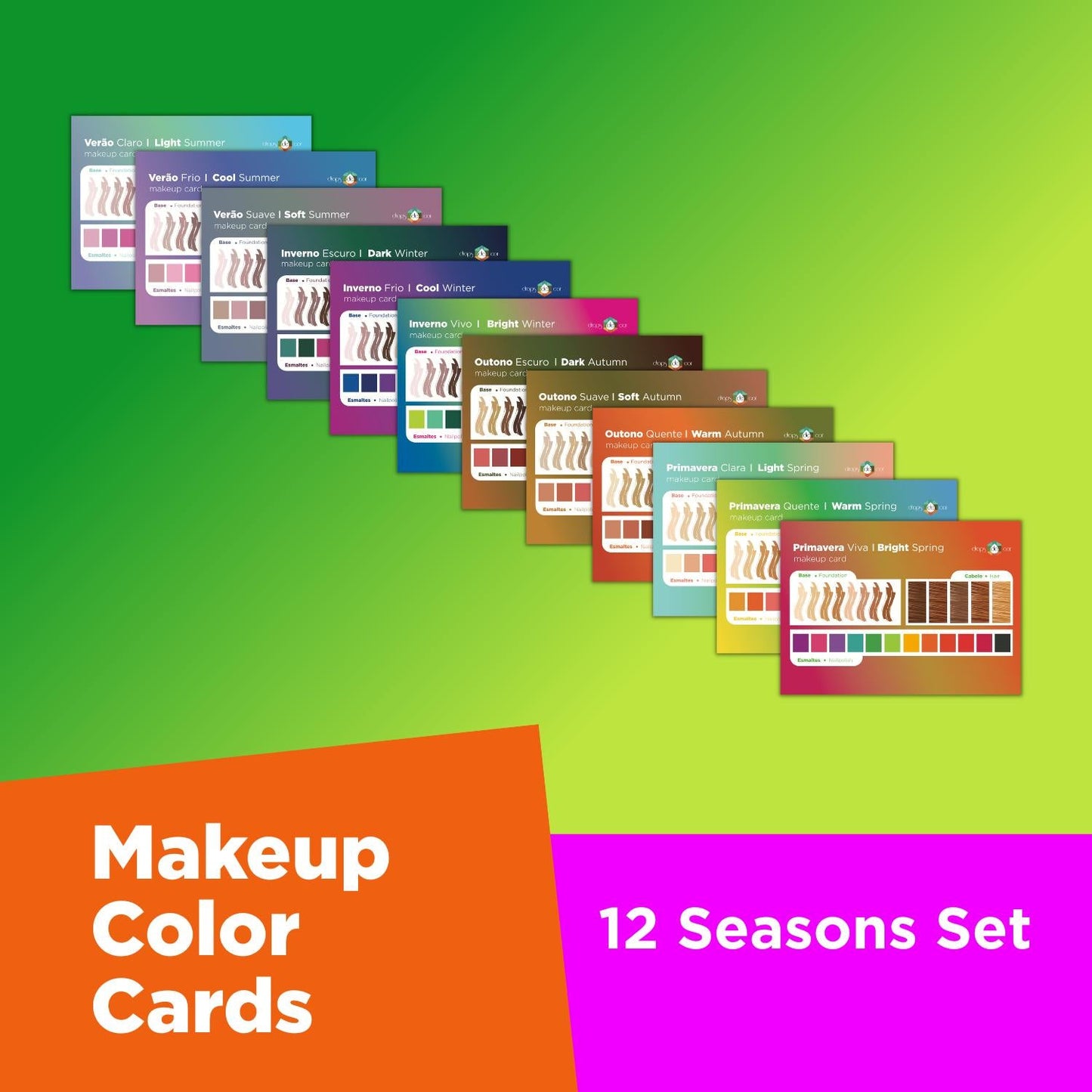 Makeup Color Cards - 12 Seasons Kit