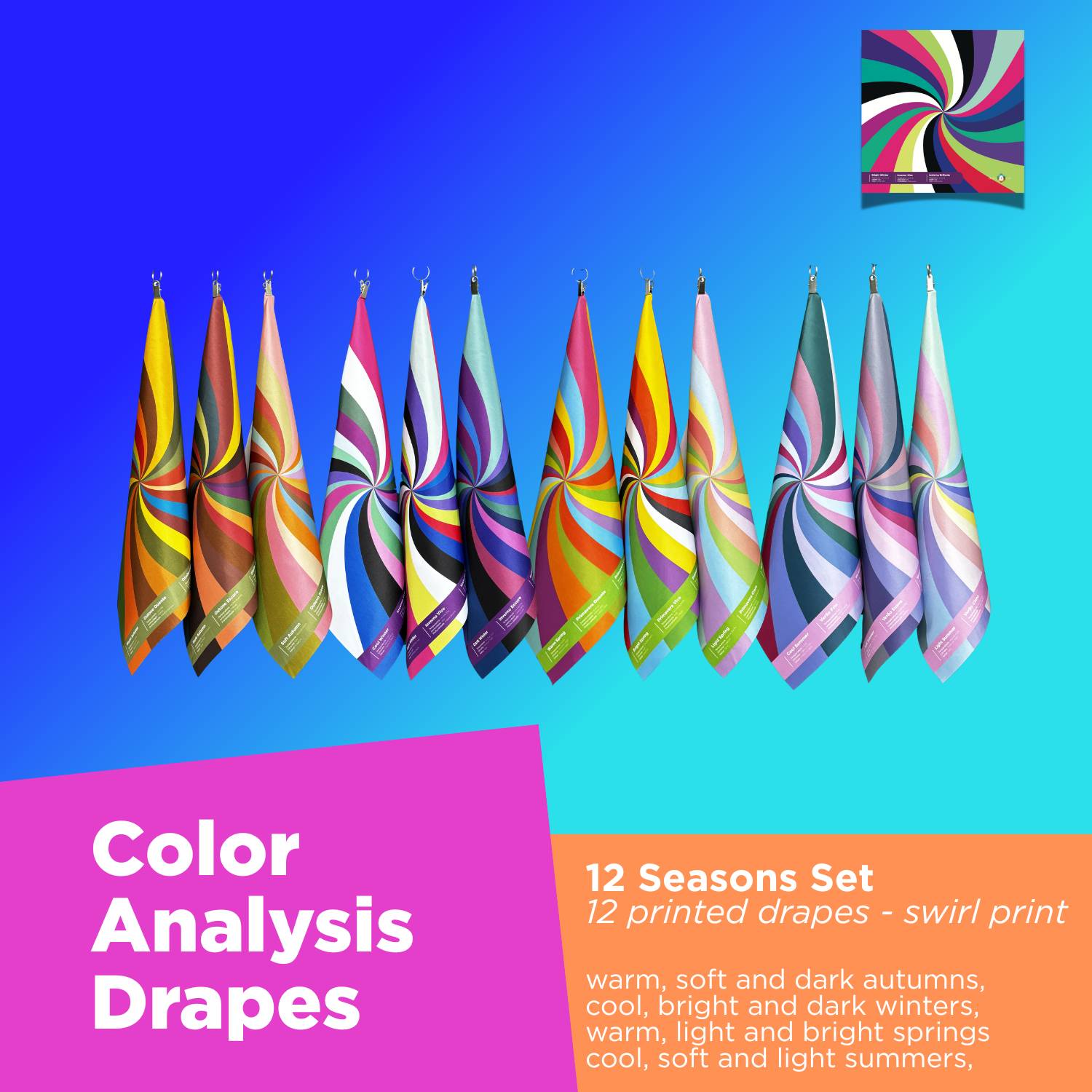 12 Season Printed Drapes - Swirl Print