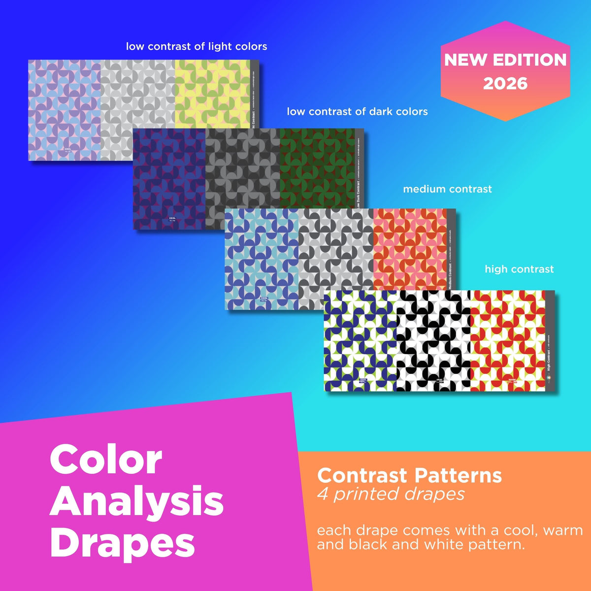 Contrast Print Drapes Set- With Temperature