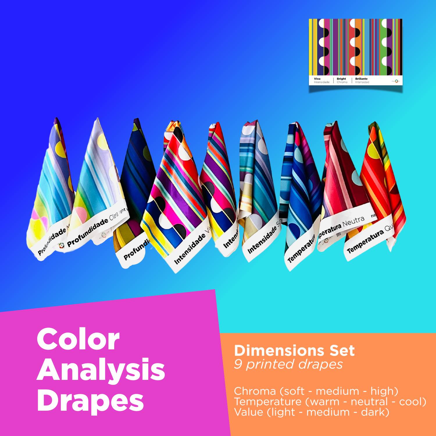 Drapes Set - Dimensions -  9 drapes