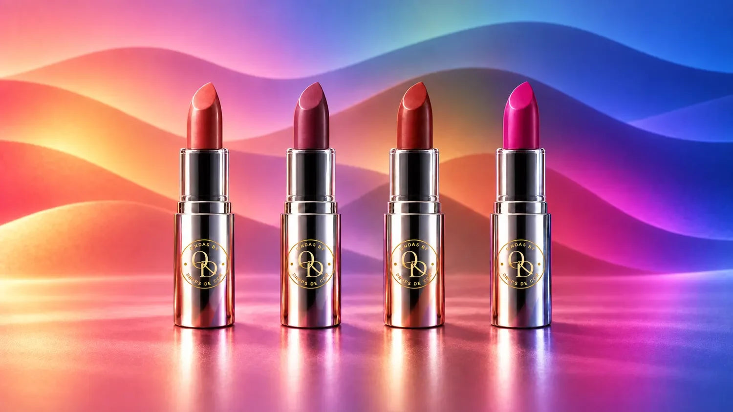 Four ONDAS lipsticks, from soft pink to deep red